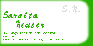 sarolta neuter business card